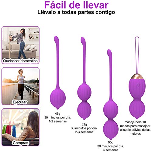 Fidech Bolas Chinas Suelo Pelvico de Ejercitador Kegel Salud Masajeador Portátil para Mujer, Entrenamiento para Fortalecer y Recuperar el Control, Regalo de Navidad o San Valentín