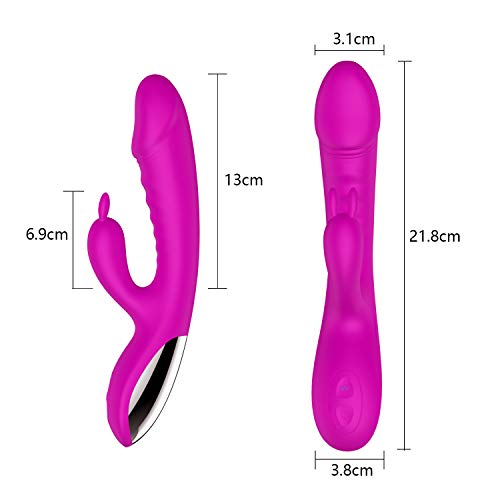 FIDECH Masajeador Portátil, 10 Modos de Frecuencia, Silicona Suave, Impermeable, Carga USB