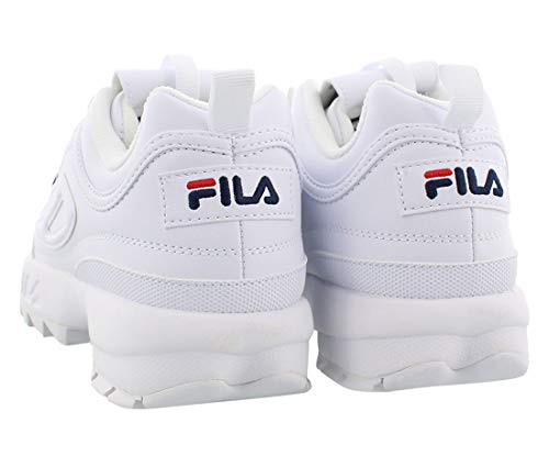 Fila Disruptor II FW02945-111 Leather Youth Trainers - White Peacoat Red - 37.5