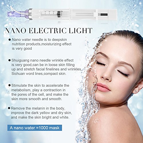 Filfeel Eléctrica dermatológicamente Pen Auto Nano Micro masajeador Piel Anti-Edad Arrugas Eliminar Whitening Piel Facial y Corporal(1pcs Derma Pen + 12pin Needle + 2pcs Syrup)