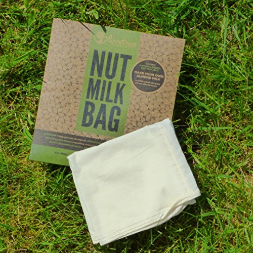 Filtro de algodón orgánico para zumos y batidos, para leche de almendras, reutilizable, incluye un E book de recetas gratuito 12”x12” pulgadas