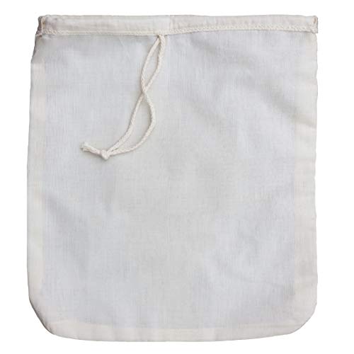 Filtro de algodón orgánico para zumos y batidos, para leche de almendras, reutilizable, incluye un E book de recetas gratuito 12”x12” pulgadas