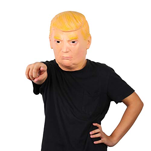 Finalshow Máscara Donald Trump President Deluxe con Cabello Real látex en la Parte de Arriba EUA político Candidate Disfraz Máscaras