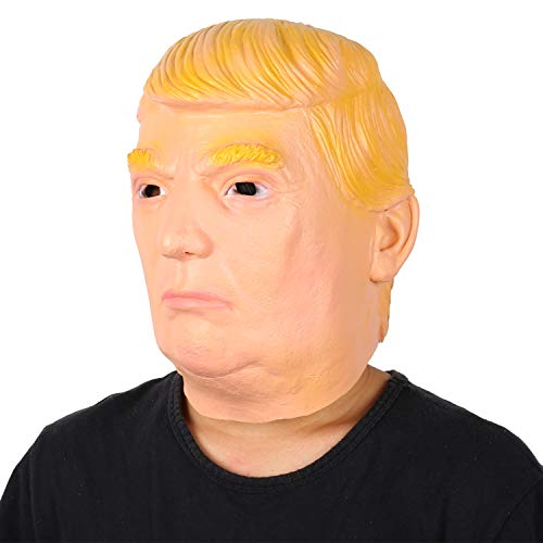 Finalshow Máscara Donald Trump President Deluxe con Cabello Real látex en la Parte de Arriba EUA político Candidate Disfraz Máscaras