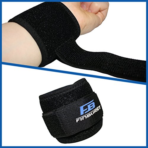 FinBurst Muñequera Deportiva - Ideal para el Gym, Túnel Carpiano, Padel, Tenis, Tendinitis etc. - para Hombre y Mujer (1 Pieza)