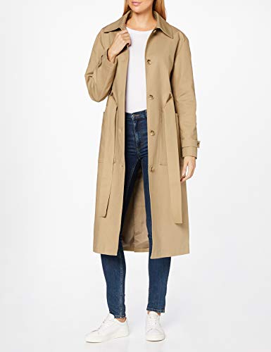 find. Gabardina Trench con Cinturón Mujer, Beige (Neutral), 42, Label: L