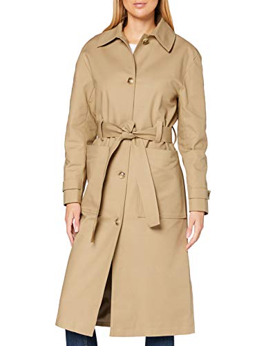 find. Gabardina Trench con Cinturón Mujer, Beige (Neutral), 42, Label: L