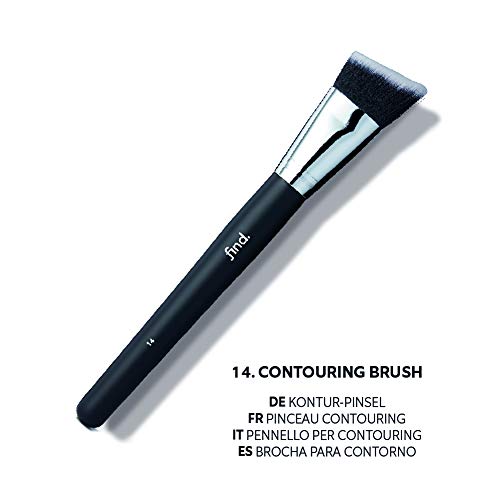 FIND - Kit de brochas de contorno: brocha para base de maquillaje, brocha para polvo bronceador y brocha de contorno (3 brochas) - n.º 08, n.º 09, n.º 14