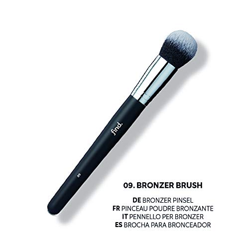 FIND - Kit de brochas de contorno: brocha para base de maquillaje, brocha para polvo bronceador y brocha de contorno (3 brochas) - n.º 08, n.º 09, n.º 14