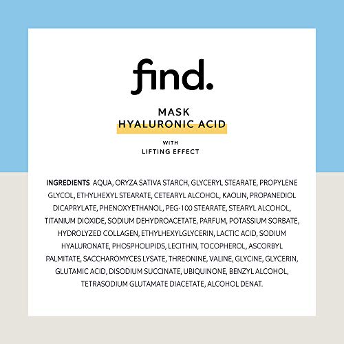 FIND - Mascarilla de ácido hialurónico con efecto reafirmante, 6 envases de 15 ml