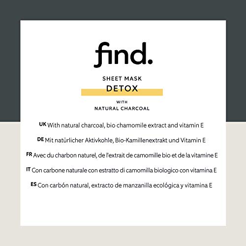 FIND - Mascarilla hidrogel, sin goteo, purificadora con carbón natural, pack de 10 unidades