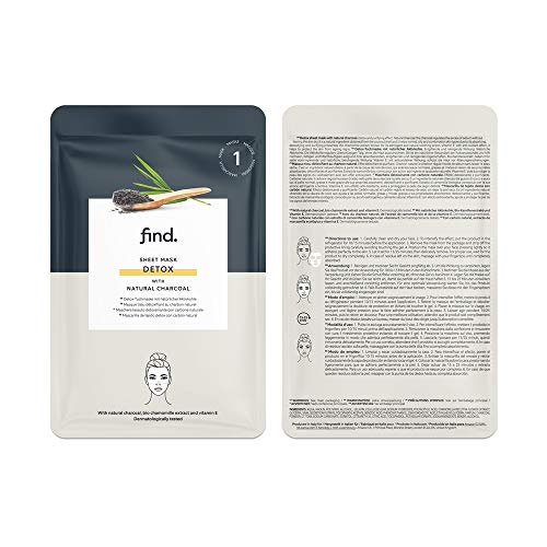 FIND - Mascarilla hidrogel, sin goteo, purificadora con carbón natural, pack de 10 unidades