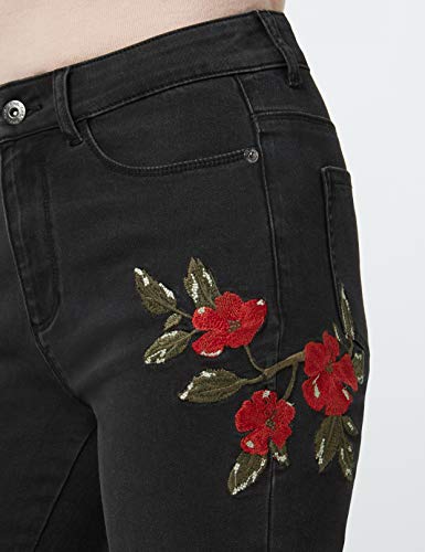 find. Women's Embroidered Slim Jeans, Black, W28/L32