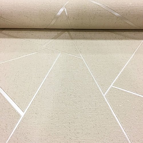 Fine Décor FD42281 - Papel pintado de cuarzo fractal, color dorado