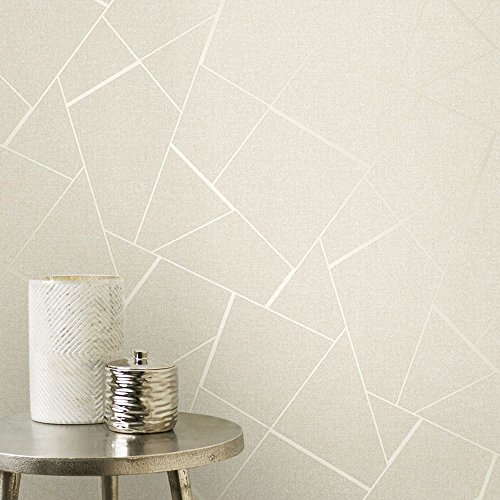 Fine Décor FD42281 - Papel pintado de cuarzo fractal, color dorado