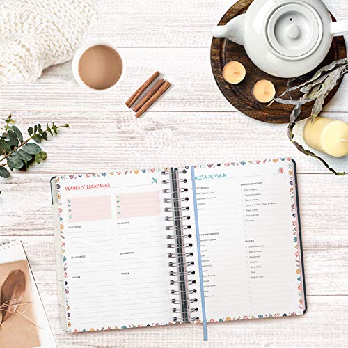 Finocam - Agenda 16 Meses 2020-2021 Cuarto - 155 x 217 Semana Vista Apaisada Vitae, Negro, Español