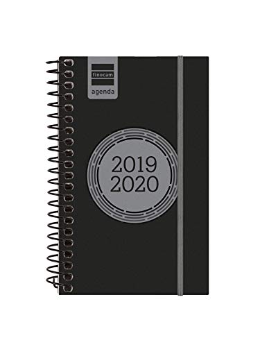 Finocam - Agenda 2019-2020 semana vista apaisada español Espir Label Negro