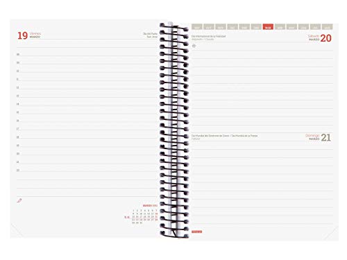 Finocam - Agenda Curso 2020-2021, 1 Día Página Espir Label, Negro, Español, E10-155 x 212 (Sobremesa)