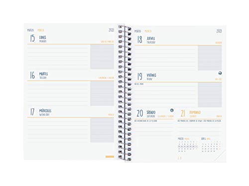 Finocam - Agenda Curso 2020-2021 Octavo- Semana Vista Apaisada Secundaria Sueños Español, 8º - 120 x 164 (mediano)