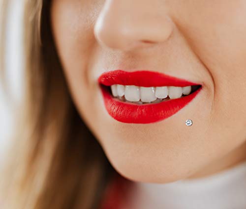 Finrezio 8 Piezas 16G Acero Quirúrgico Piercings de Labios Cuatro Estilo Tono Plateado 6MM Joyas para el Cuerpo Set de Joyería