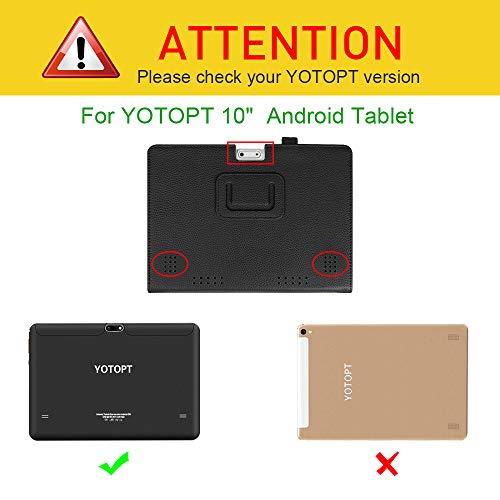 Fintie Funda para Tablet YOTOPT 10.1", YUNTAB K107 / K17 de 10.1", KXD 10", BEISTA 10", ibowin 10.1", SANNUO 10", Dragon Touch K10 de 10.1", TOSICDO 10 Pulgadas con Función de Soporte, Negro