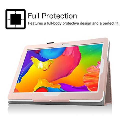 Fintie Funda para Tablet YOTOPT 10.1", YUNTAB K107 / K17 de 10.1", KXD 10", BEISTA 10", ibowin 10.1", SANNUO 10", Dragon Touch K10 de 10.1", TOSICDO 10 Pulgadas con Función de Soporte, Oro Rosa
