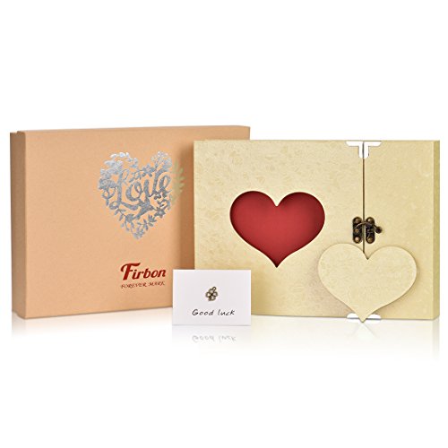 Firbon Álbum de Fotos, álbum de Recortes, Pegatina Creativa del Diario con Grabado en Forma de corazón. Aniversario de Boda, cumpleaños, día de la Madre, día de San Valentín Idea de Regalo