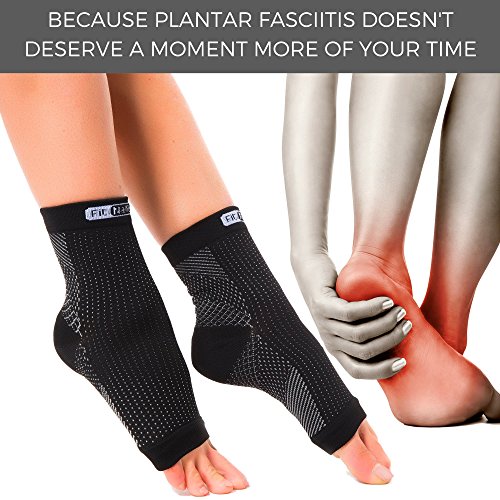 FIT NATION Medias de compresión para la Fascitis Plantar, negro, L/XL (2 Pares por Lote)