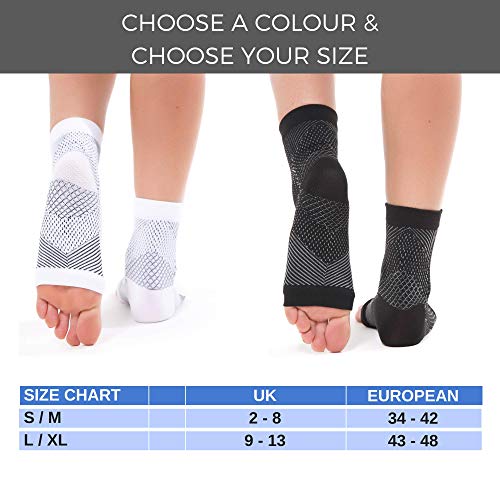 FIT NATION Medias de compresión para la Fascitis Plantar, negro, L/XL (2 Pares por Lote)