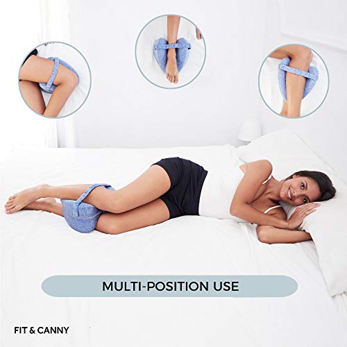 FIT&CANNY Almohada Ortopédica 100% Espuma Viscoelástica para dolores de rodillas, piernas y lumbares. Almohada rodillas para dormir de lado. Cojín para dar alivio al nervio ciático. Cojín embarazo.
