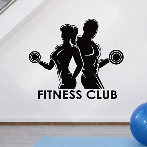 Fitness Club pared calcomanía gimnasio Logo signo pared pegatina deportes vida sana Fitness Mural arte decoración de interiores