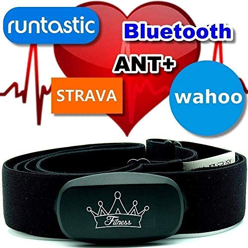 Fitness Prince © Heartbeat Ant Frecuencia cardíaca dual + Bluetooth Energía baja en tiempo real + Ebook gratuito - Compatible con Garmin Wahoo Polar Straunt RUNTASTIC ENDOMONDO Correa para el pecho del iPhone Tomtom