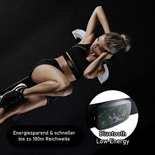 Fitness Prince © Heartbeat Ant Frecuencia cardíaca dual + Bluetooth Energía baja en tiempo real + Ebook gratuito - Compatible con Garmin Wahoo Polar Straunt RUNTASTIC ENDOMONDO Correa para el pecho del iPhone Tomtom