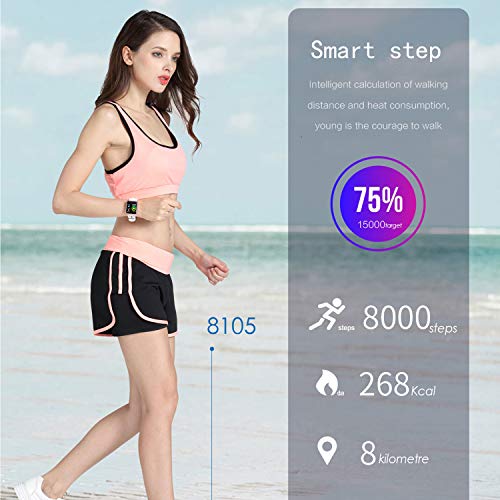 Fitness Tracker IP67 Impermeable Pulsera Actividad Inteligente Rastreador de Actividad de Pantalla en Color Monitor de Pulso cardiaco/Podómetro/Monitor de sueño,para Hombre y Mujer (P68 Oro Rosa)