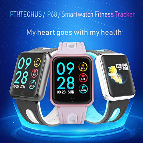 Fitness Tracker IP67 Impermeable Pulsera Actividad Inteligente Rastreador de Actividad de Pantalla en Color Monitor de Pulso cardiaco/Podómetro/Monitor de sueño,para Hombre y Mujer (P68 Oro Rosa)