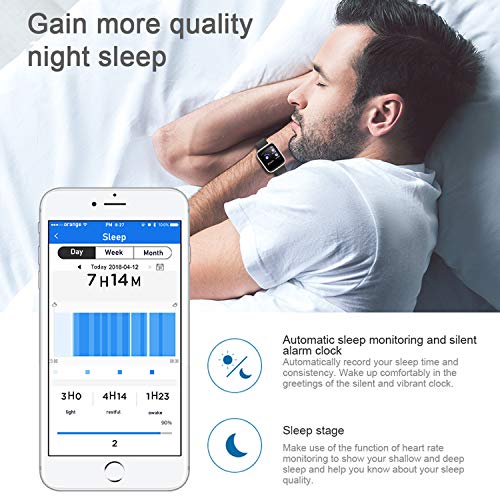 Fitness Tracker IP67 Impermeable Pulsera Actividad Inteligente Rastreador de Actividad de Pantalla en Color Monitor de Pulso cardiaco/Podómetro/Monitor de sueño,para Hombre y Mujer (P68 Oro Rosa)