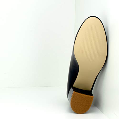 Fitters Footwear That Fits Damas Zapatos de Tacón Sesy Lacado Zapatillas con tacón de Bloque (45 EU, Azul Marino)