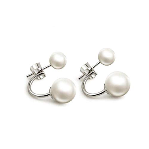 FJKL Pendientes De Perlas Dobles De Moda Joyería 925 Pendientes De Plata Esterlina para Mujeres Regalo De Joyería De Oreja