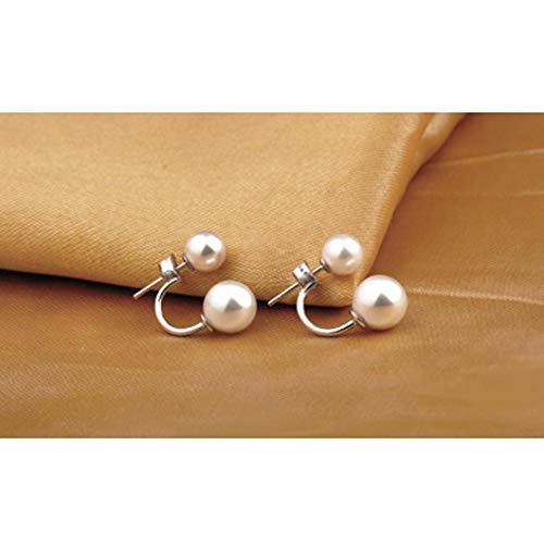 FJKL Pendientes De Perlas Dobles De Moda Joyería 925 Pendientes De Plata Esterlina para Mujeres Regalo De Joyería De Oreja