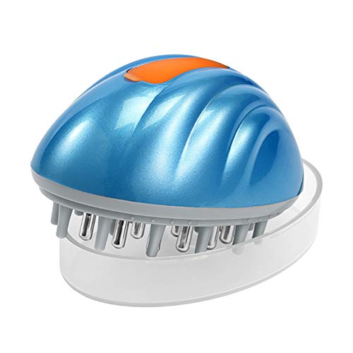 FJLOVE Eléctrico Masaje Peine con Entrada de líquido Cepillo de Mano portátil para el Crecimiento del Cabello para estimular el Crecimiento del Cabello, Limpieza Profunda, liberación de estrés,Azul