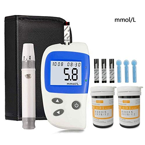 FJLOVE Glucómetro Kit de Glucómetro Codefree con 50 Tiras,50 Picotazo,Paquete de Sistema de Monitoreo de de Azúcar en Sangre para Control de la Diabetes,B