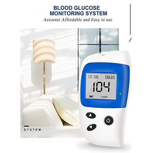 FJLOVE Glucómetro Kit de Glucómetro Codefree con 50 Tiras,50 Picotazo,Paquete de Sistema de Monitoreo de de Azúcar en Sangre para Control de la Diabetes,B