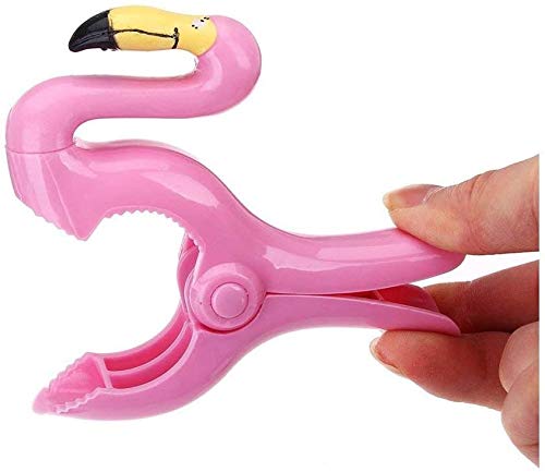 Flamingo Toalla Clips Gran novedad Tumbona Playa Pegs Ropa de lavandería pesada Tumbona Tumbona para silla de vacaciones Piscina Paquete de 2