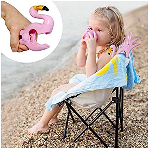 Flamingo Toalla Clips Gran novedad Tumbona Playa Pegs Ropa de lavandería pesada Tumbona Tumbona para silla de vacaciones Piscina Paquete de 2