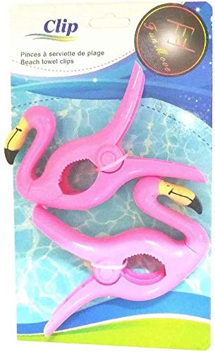 Flamingo Toalla Clips Gran novedad Tumbona Playa Pegs Ropa de lavandería pesada Tumbona Tumbona para silla de vacaciones Piscina Paquete de 2