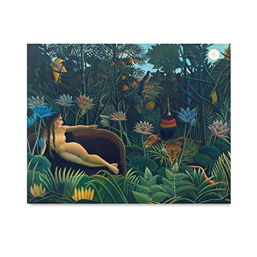 Flduod Pintura Impresa en Lienzo The Dream 1910 de Henri Rousseau Lienzo de Arte Impreso Pintor impresionista francés Pintura Abstracta galería Fotos Decorativas para Pared