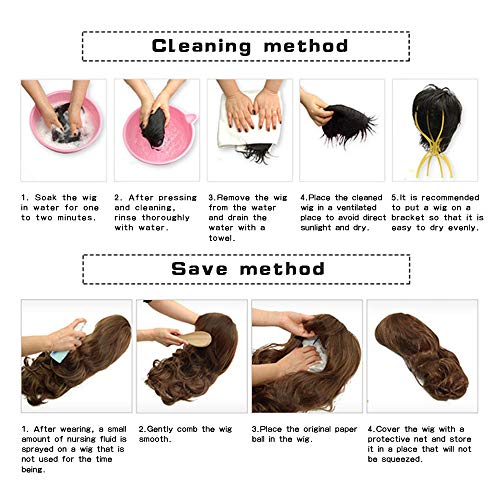 Fleurapance - Pelucas de pelo humano para mujer, cortas y muy naturales, estilo Bobo, rubias marrones, resistentes al calor, rizos rectos, rizados, ondulados, sintéticas