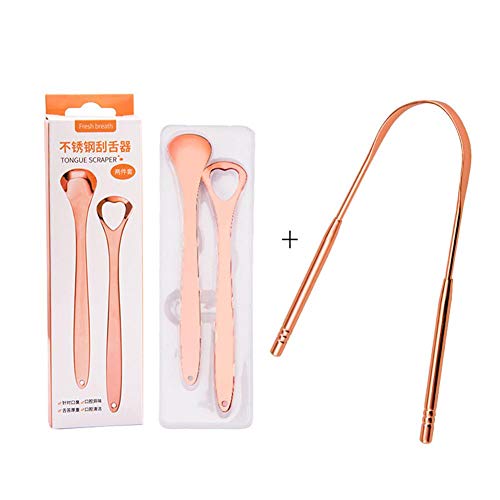 fllyingu Raspador de Lengua Limpiadores Lingual Acero Inoxidable Limpiadores de Lengua,Elimina El Mal Aliento para Limpiando la Boca Limpador Lengua Tongue Scraper