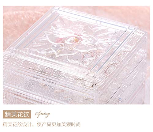 flmflmd Caja de joyería Transparente de Escritorio Caja de Almacenamiento de la joyería de Mano baratijas cosméticos Caja de lápiz Labial Glamour Purple