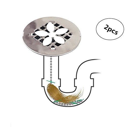 Flor de cadena cuarto de baño, 2pcs cadena para fregadero de cocina sala de Dain bañera baño Filtro Evacuation peluca cabello pelo de quitar los cadena de netttoyage